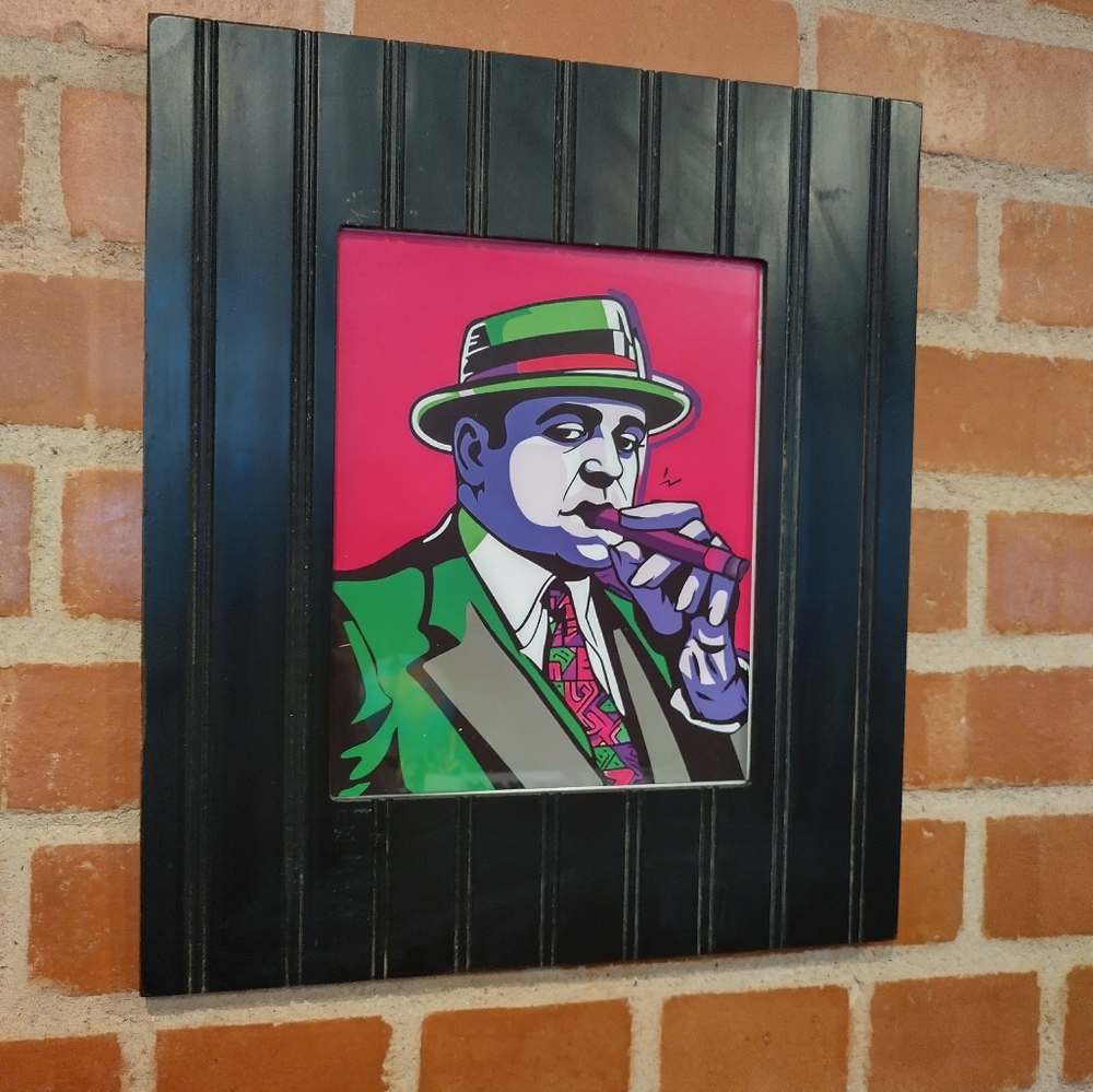 Al Capone Colorful 80's Pop Art Mobster Framed Art Print By Neon And